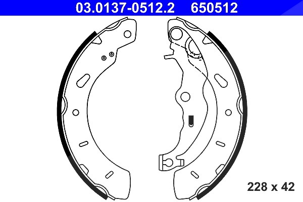Ate Bremsbackensatz [Hersteller-Nr. 03.0137-0512.2] für Ford