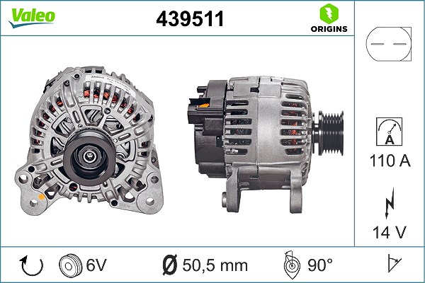 Valeo Generator [Hersteller-Nr. 439511] für Seat, VW, Skoda