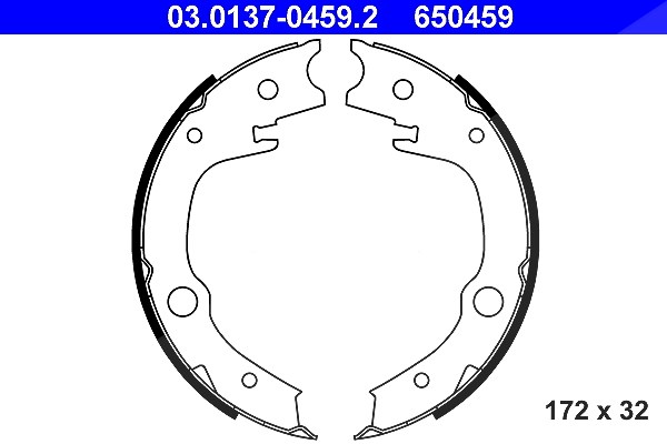 Ate Bremsbackensatz, Feststellbremse [Hersteller-Nr. 03.0137-0459.2] für Toyota