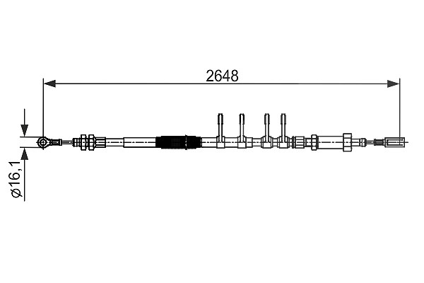 Bosch Seilzug, Feststellbremse [Hersteller-Nr. 1987482596] für Peugeot, Citroën, Fiat