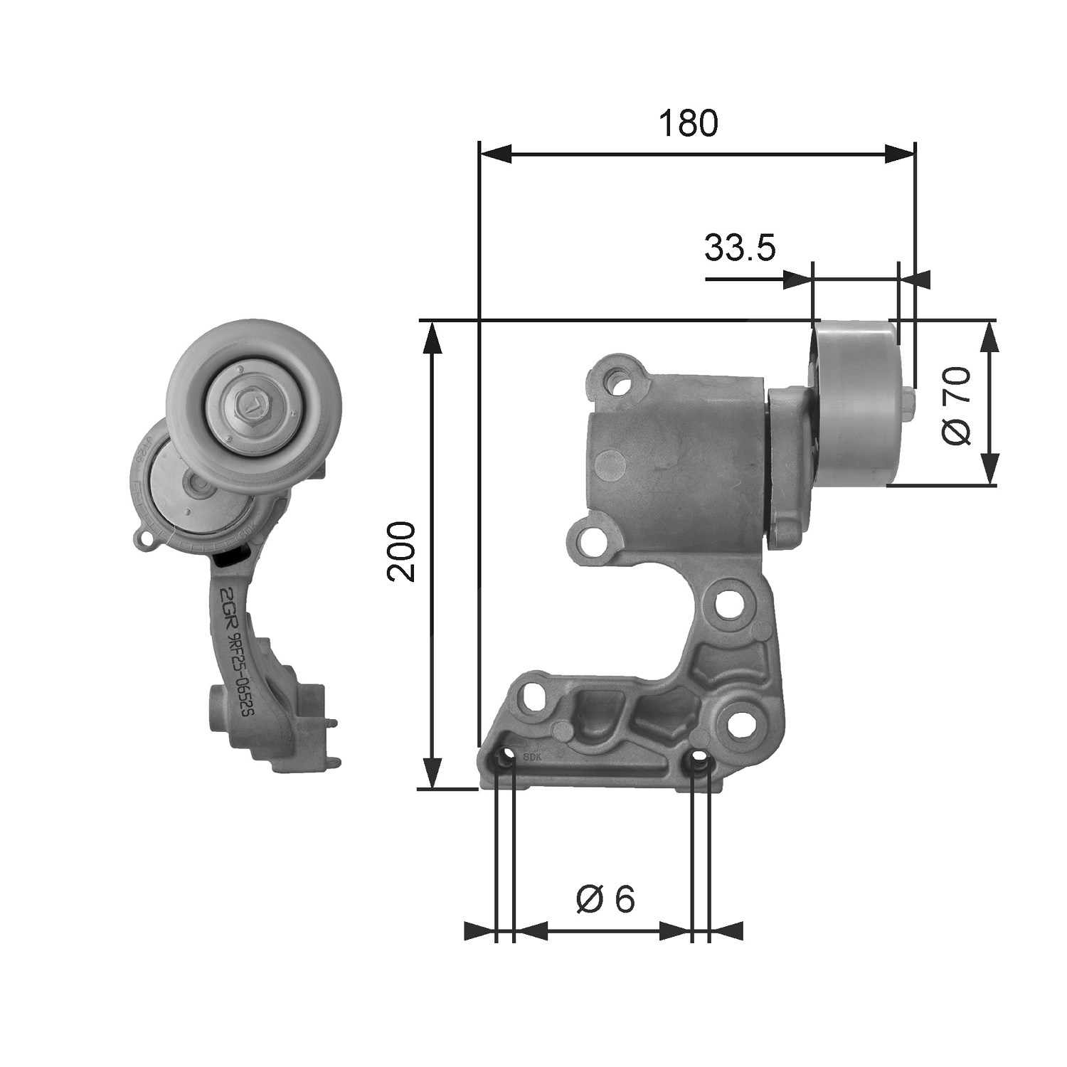 Gates Spannrolle, Keilrippenriemen [Hersteller-Nr. T38410] für Toyota, Lexus