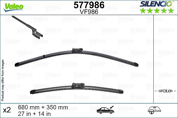 Valeo Wischblatt [Hersteller-Nr. 577986] für Opel, Vauxhall, Mitsubishi, Renault, Hyundai