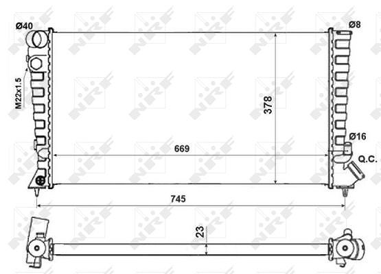 Nrf Kühler, Motorkühlung [Hersteller-Nr. 58189A] für Citroën, Peugeot
