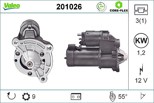 Valeo Starter [Hersteller-Nr. 201026] für Peugeot, Citroën