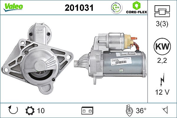 Valeo Starter [Hersteller-Nr. 201031] für Opel, Vauxhall, Renault, Nissan