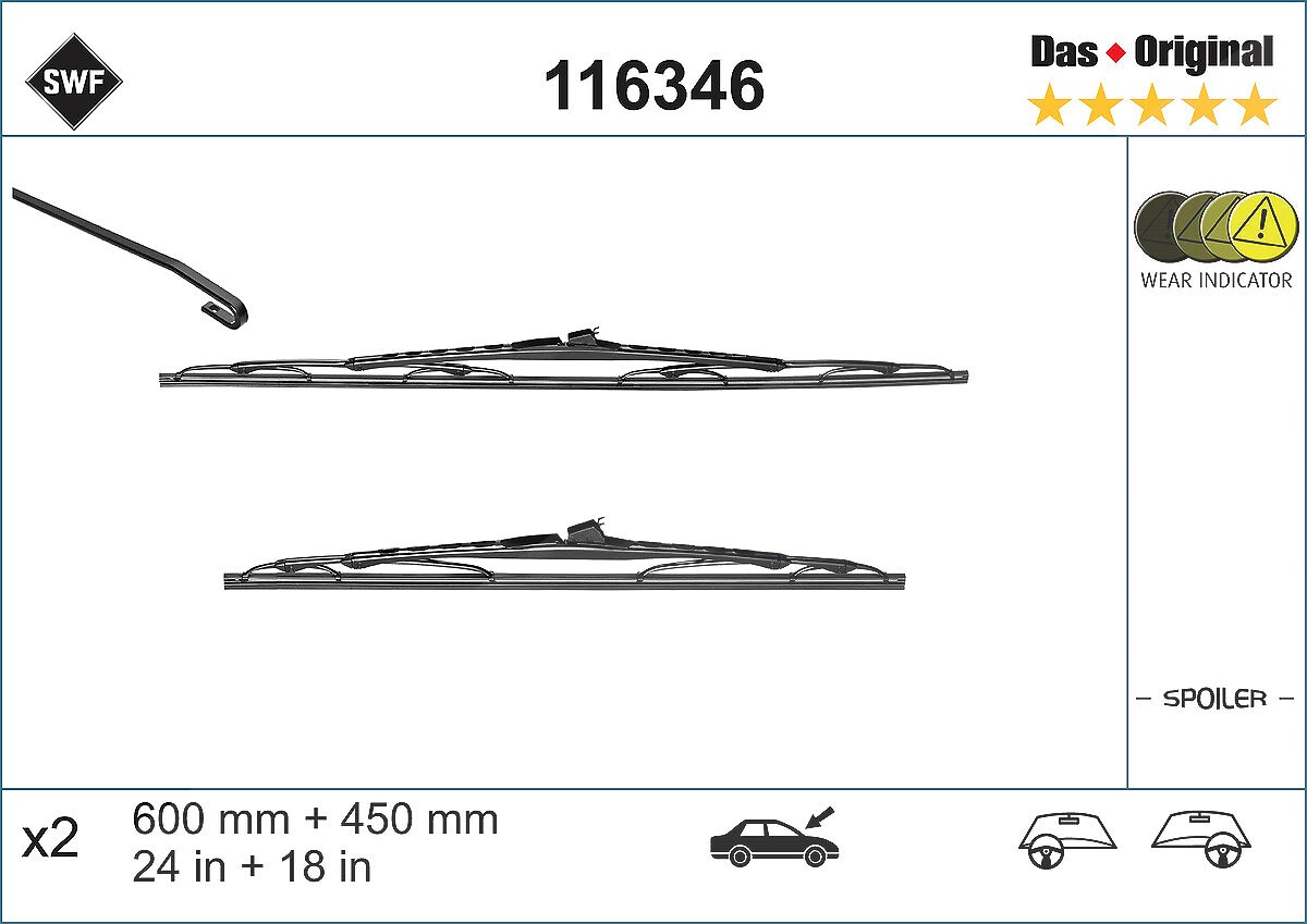 Swf Wischblatt [Hersteller-Nr. 116346] für Renault, Citroën