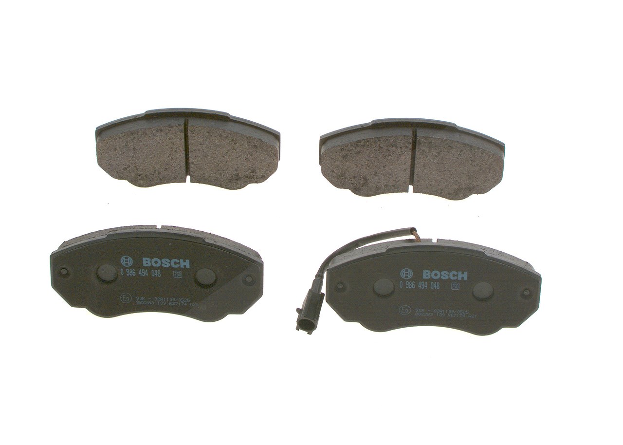 Bosch Bremsbelagsatz, Scheibenbremse [Hersteller-Nr. 0986494048] für Citroën, Fiat, Peugeot