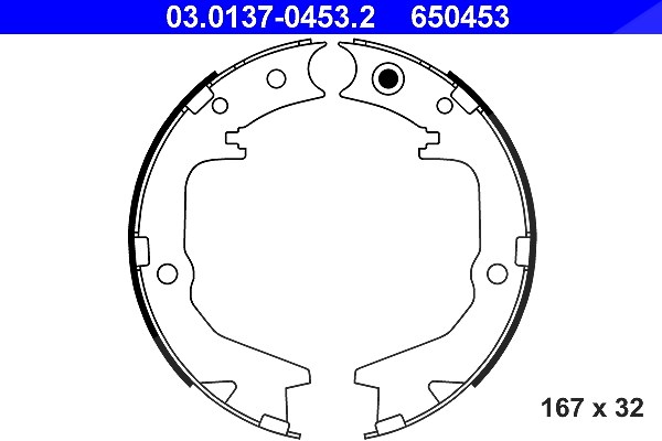 Ate Bremsbackensatz, Feststellbremse [Hersteller-Nr. 03.0137-0453.2] für Mitsubishi