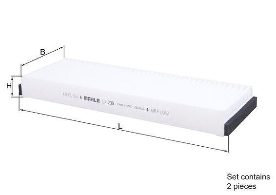Mahle Filter, Innenraumluft [Hersteller-Nr. LA239/S] für VW, Lamborghini, Toyota, Audi