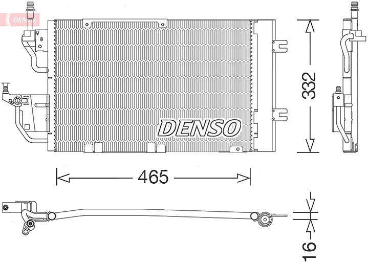 Denso Kondensator, Klimaanlage [Hersteller-Nr. DCN20037] für Vauxhall, Opel