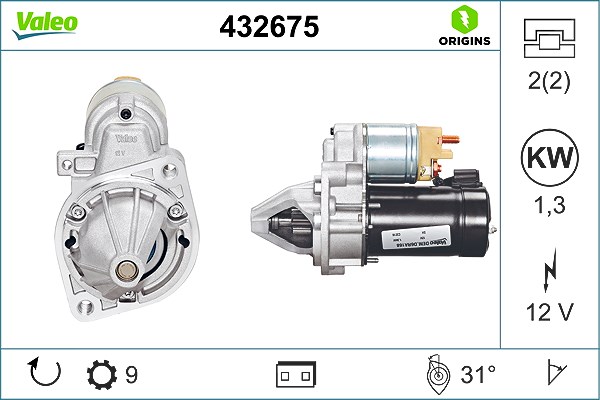 Valeo Starter [Hersteller-Nr. 432675] für Ssangyong, Mercedes-Benz, Daewoo, VW