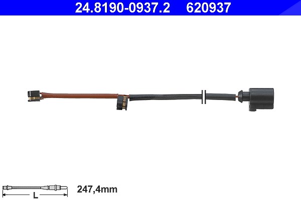 Ate Warnkontakt, Bremsbelagverschleiß [Hersteller-Nr. 24.8190-0937.2] für Porsche, Audi