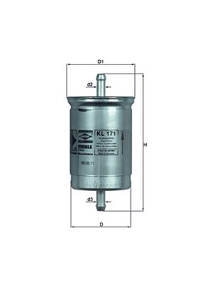 Mahle Kraftstofffilter [Hersteller-Nr. KL171] für Vauxhall, Isuzu, Infiniti, Ford, Opel, Nissan