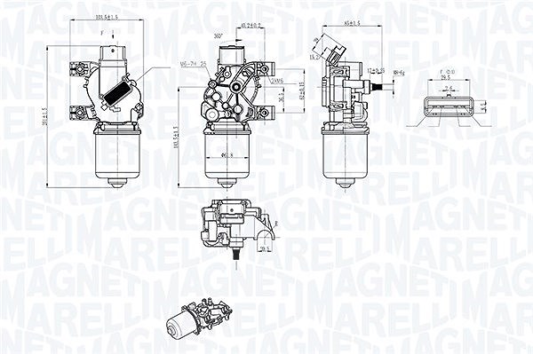 Magneti Marelli Wischermotor [Hersteller-Nr. 064043803010] für Renault