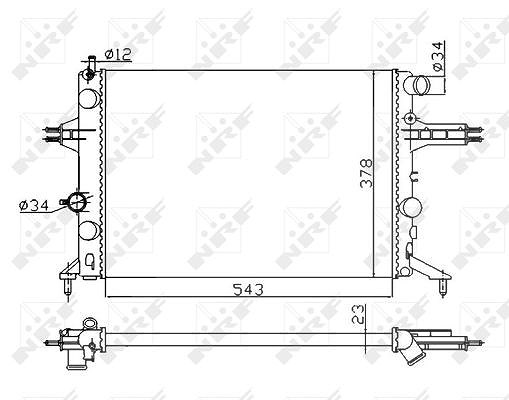 Nrf Kühler, Motorkühlung [Hersteller-Nr. 53628A] für Opel, Vauxhall