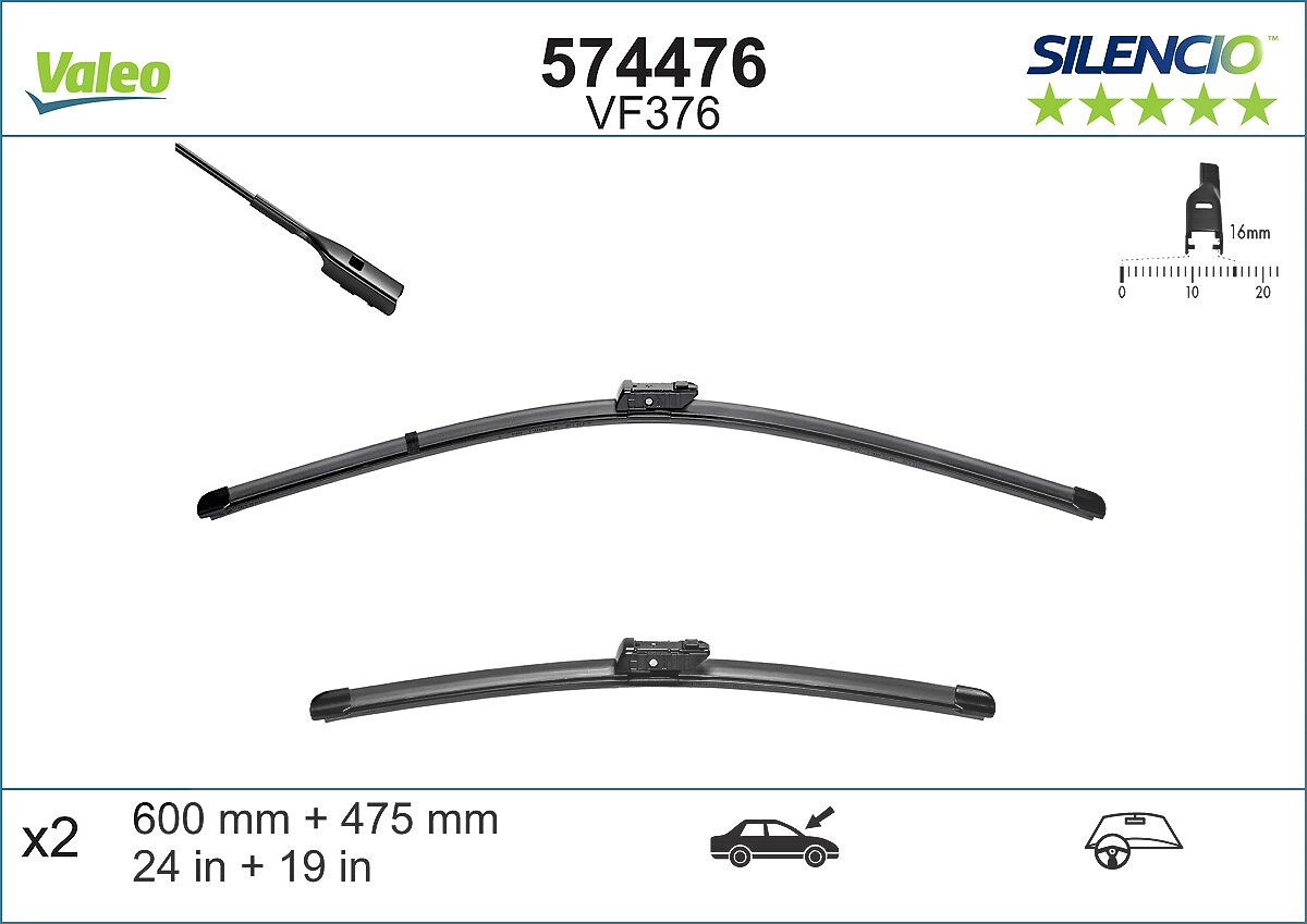 Valeo Wischblatt [Hersteller-Nr. 574476] für Polestar, VW, BMW, Audi