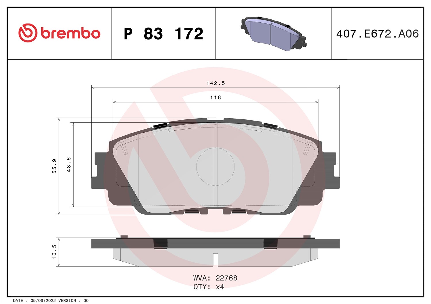 Brembo Bremsbelagsatz Größe 4 P 83 172 - Bild 10