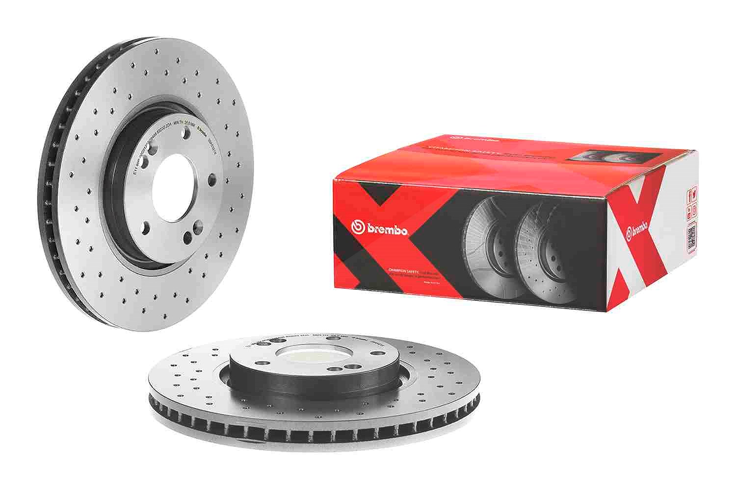 2x Bremsscheibe gelocht/innenbel. 09.A532.1X BREMBO für KIA HYUNDAI - Bild 5