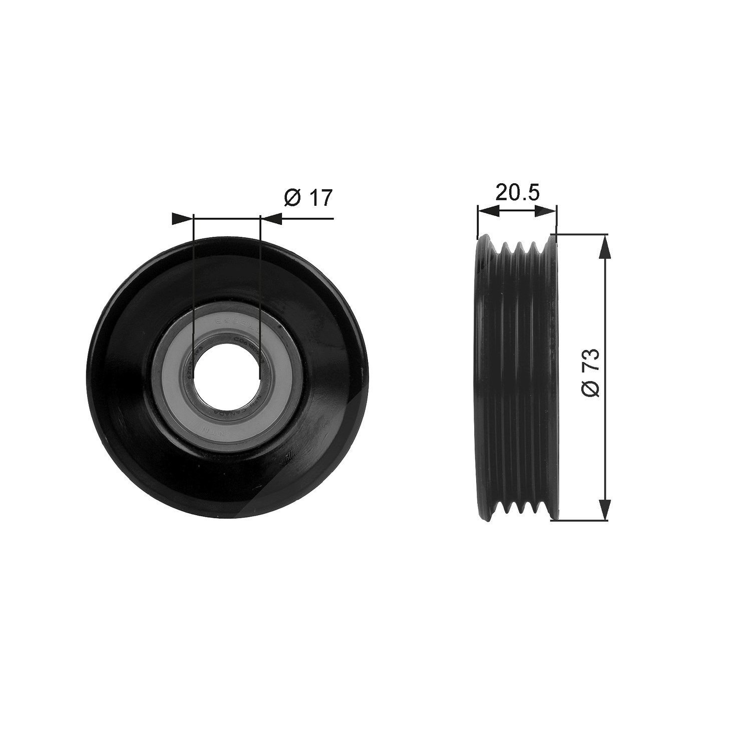 Gates Spannrolle, Keilrippenriemen [Hersteller-Nr. T38030] für Honda, Subaru