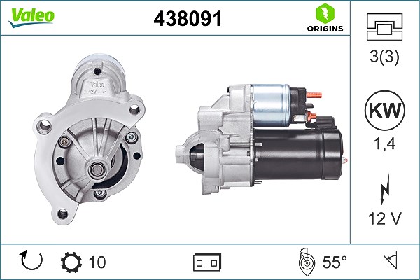 Valeo Starter [Hersteller-Nr. 438091] für Peugeot, Lancia, Fiat, Citroën