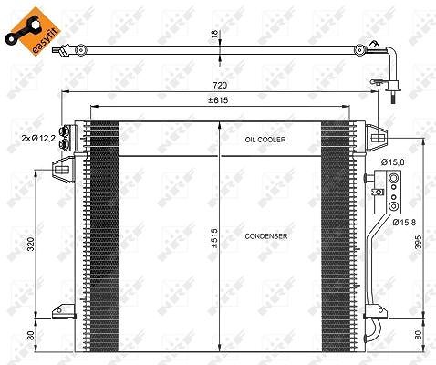 Nrf Kondensator, Klimaanlage [Hersteller-Nr. 35928] für Dodge, Chrysler, Lancia