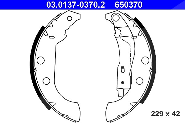 Ate Bremsbackensatz [Hersteller-Nr. 03.0137-0370.2] für Citroën, Peugeot