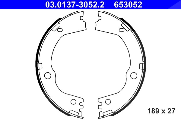 Ate Bremsbackensatz, Feststellbremse [Hersteller-Nr. 03.0137-3052.2] für Hyundai, Kia