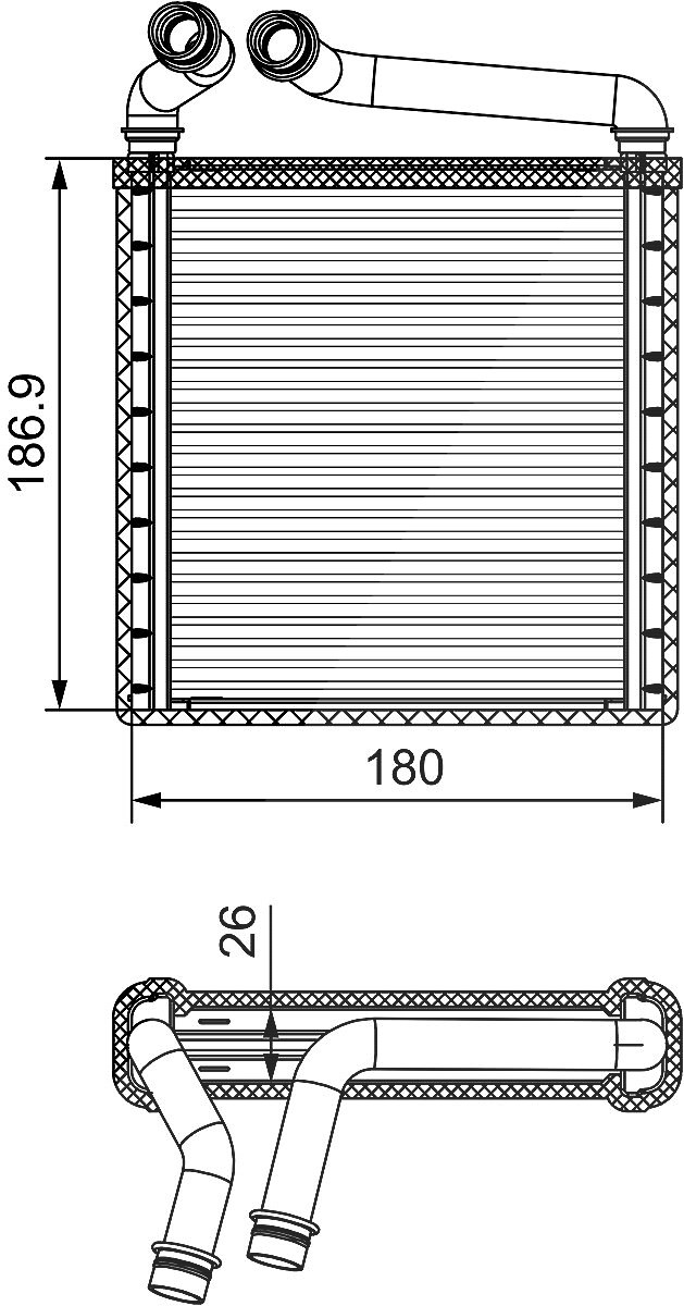 Valeo Wärmetauscher, Innenraumheizung [Hersteller-Nr. 811500] für VW, Skoda
