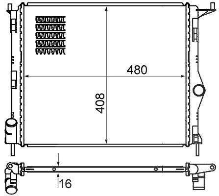 Mahle Kühler, Motorkühlung [Hersteller-Nr. CR1765000S] für Lada, Dacia, Renault
