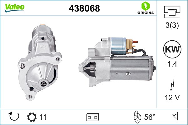 Valeo Starter [Hersteller-Nr. 438068] für Fiat, Citroën, Suzuki, Talbot, Peugeot, Lancia