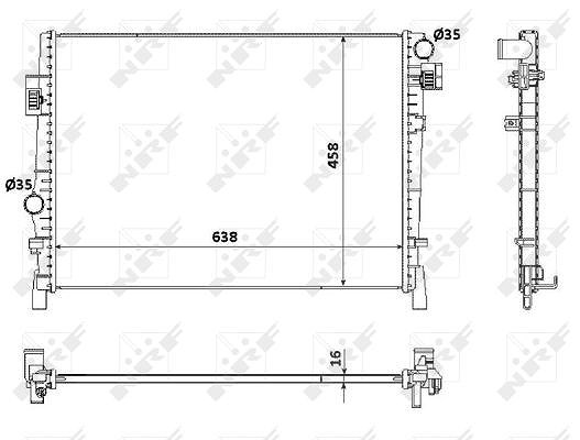Nrf Kühler, Motorkühlung [Hersteller-Nr. 53901] für Fiat, Dodge