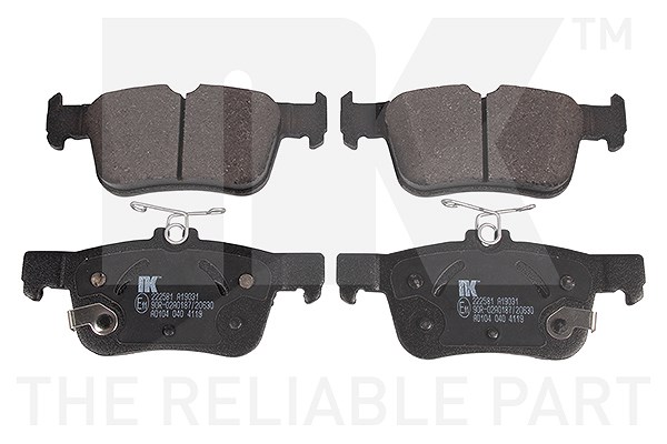 Nk Bremsbeläge hinten (Satz) [Hersteller-Nr. 222581] für Ford, Ford Usa
