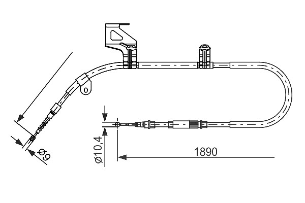 Bosch Seilzug, Feststellbremse [Hersteller-Nr. 1987477803] für VW