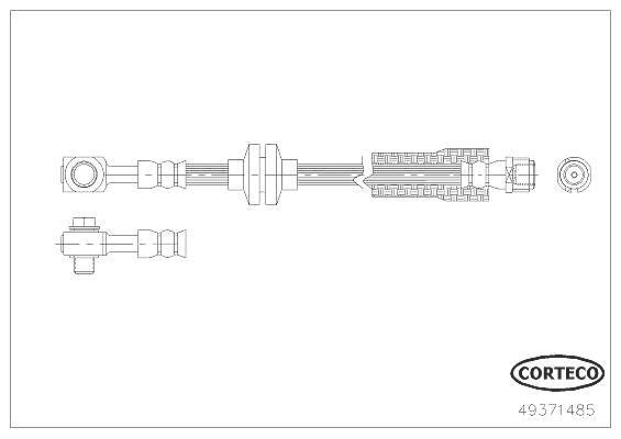 Corteco Bremsschlauch ERSTAUSRÜSTERQUALITÄT [Hersteller-Nr. 49371485] für Chevrolet, Opel, Vauxhall