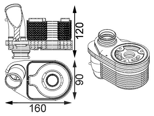 Mahle Ölkühler, Motoröl [Hersteller-Nr. CLC203000S] für Fiat