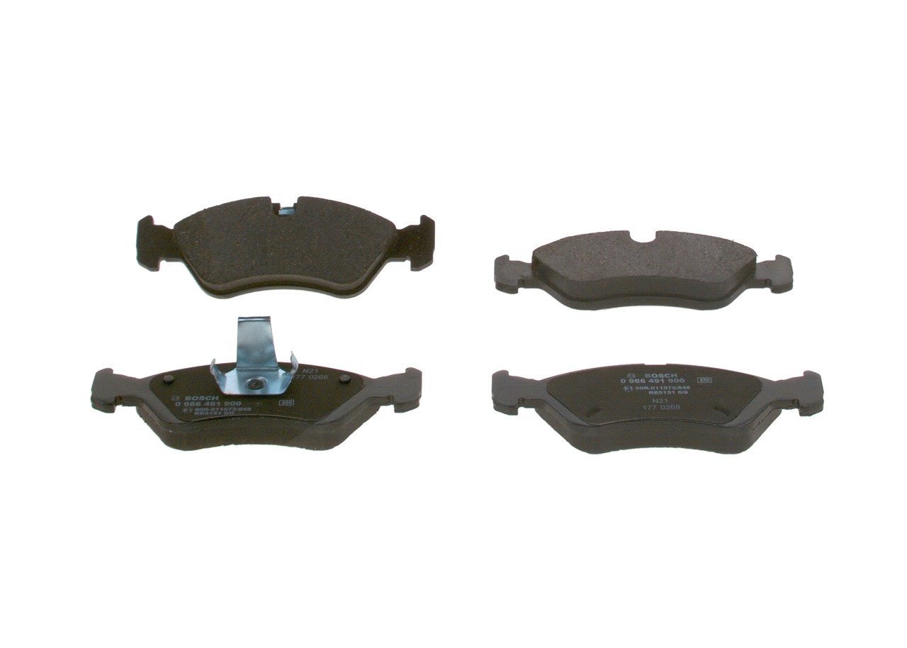 Bosch Bremsbelagsatz, Scheibenbremse [Hersteller-Nr. 0986491900] für Opel, Daewoo, Chevrolet, Vauxhall