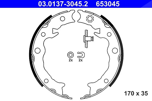 Ate Bremsbackensatz, Feststellbremse [Hersteller-Nr. 03.0137-3045.2] für Subaru