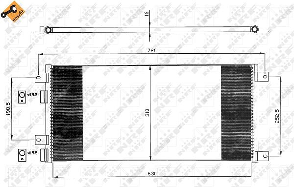 Nrf Kondensator, Klimaanlage [Hersteller-Nr. 35643] für Iveco