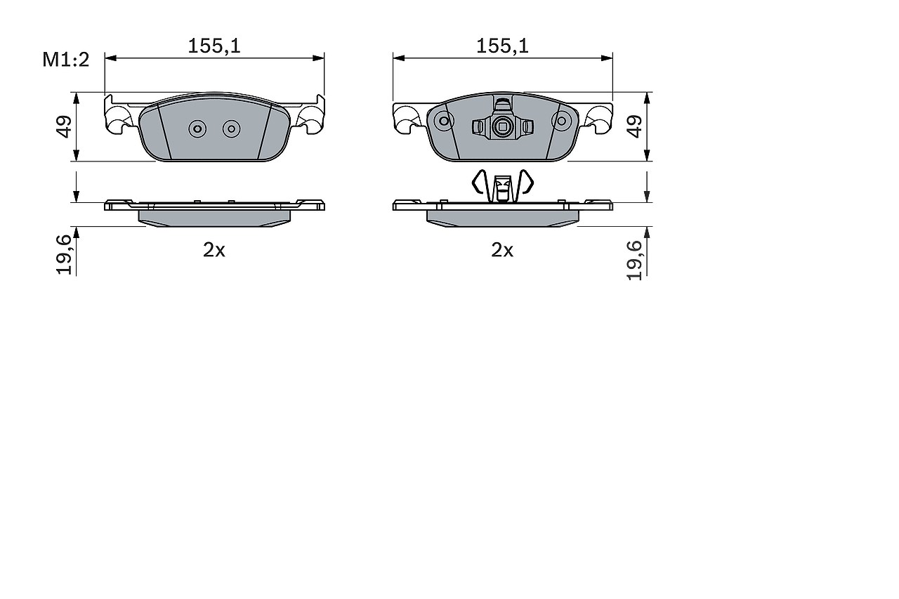 Bosch Bremsbeläge vorne (Satz) [Hersteller-Nr. 0986424021] für Renault, Dacia, Lada