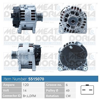 Meat & Doria Generator [Hersteller-Nr. 5515070] für Opel, Nissan, Renault, Volvo, Mitsubishi, Vauxhall