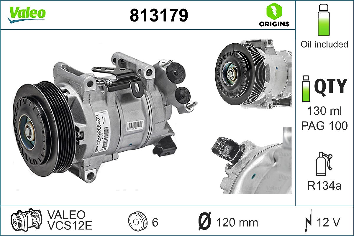 Valeo Kompressor, Klimaanlage [Hersteller-Nr. 813179] für Peugeot, Citroën