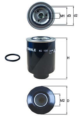 Mahle Kraftstofffilter [Hersteller-Nr. KC135D] für Ford, Toyota