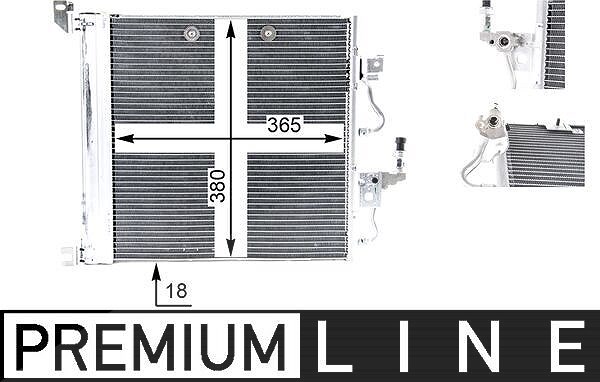 Mahle Kondensator, Klimaanlage [Hersteller-Nr. AC376000P] für Vauxhall, Opel