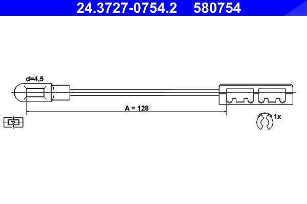 Ate Seilzug, Feststellbremse [Hersteller-Nr. 24.3727-0754.2] für Chevrolet, Opel, Vauxhall