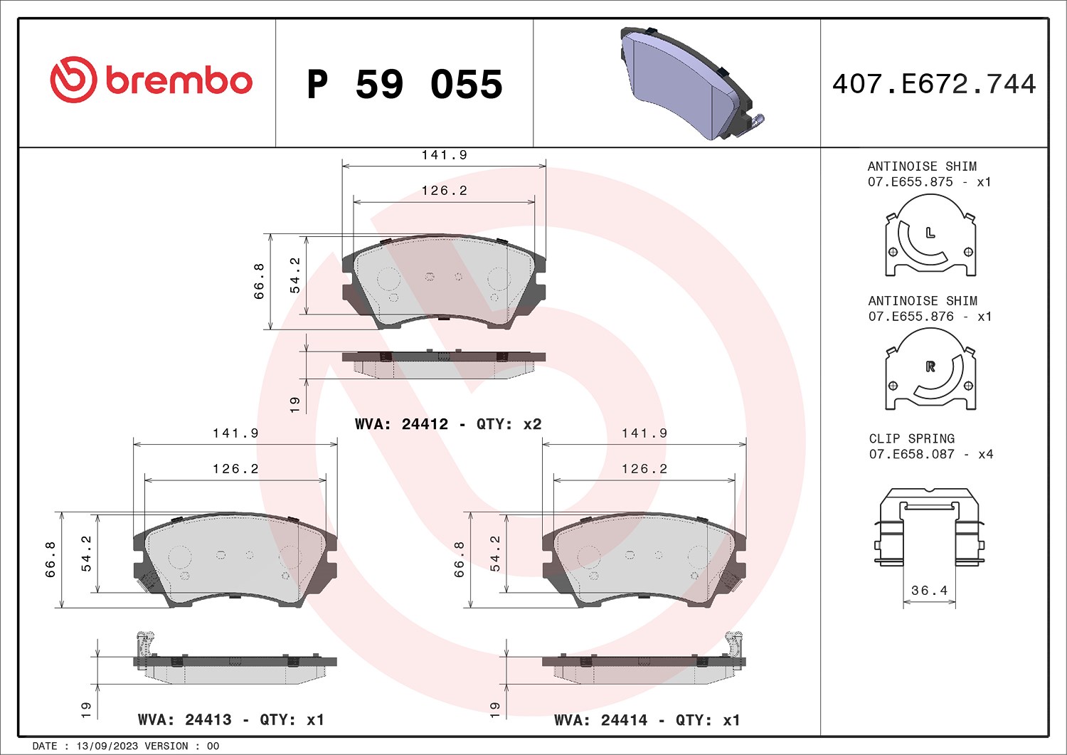 BREMBO Bremsbeläge Vorne für Saab 9-5 Opel Cascada MG Bentley Chevrolet 09-25 - Bild 10