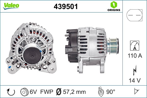 Valeo Generator [Hersteller-Nr. 439501] für VW, Seat, Audi, Skoda