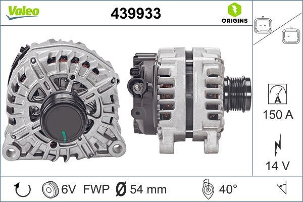 Valeo Generator [Hersteller-Nr. 439933] für Citroën, Peugeot, Opel, Ds, Vauxhall