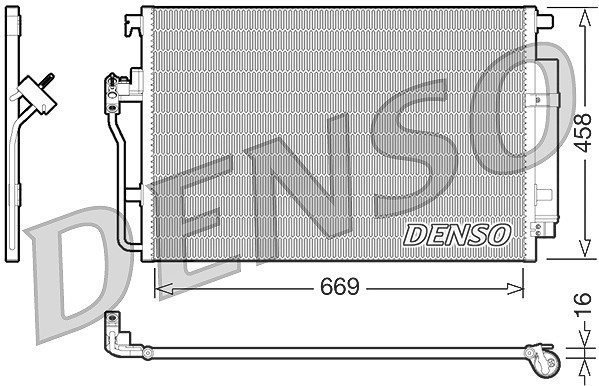 Denso Kondensator, Klimaanlage [Hersteller-Nr. DCN17056] für Mercedes-Benz, VW