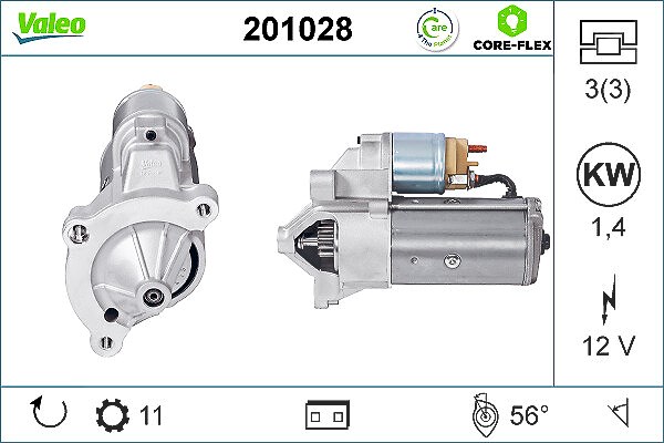 Valeo Starter [Hersteller-Nr. 201028] für Suzuki, Lancia, Peugeot, Citroën, Fiat
