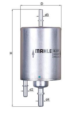 Mahle Kraftstofffilter [Hersteller-Nr. KL571] für Seat, Lamborghini, Audi